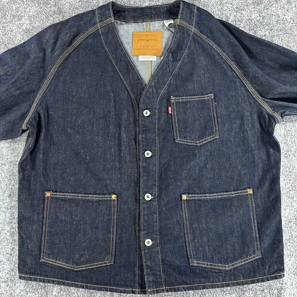 NEW Levi's Premium Capital E Men's Union‎ Engineer Denim Cardigan Size L